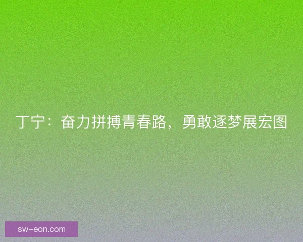丁宁：奋力拼搏青春路，勇敢逐梦展宏图